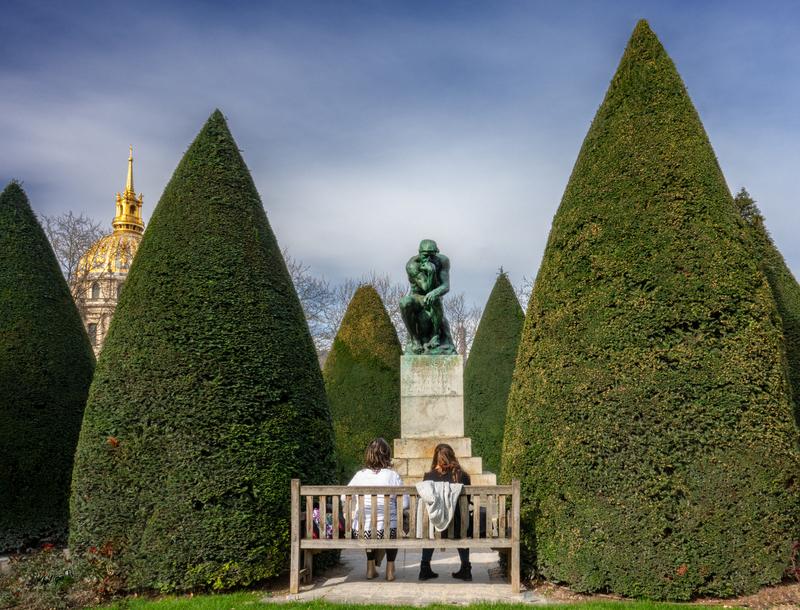 Studying Le Penseur, Paris